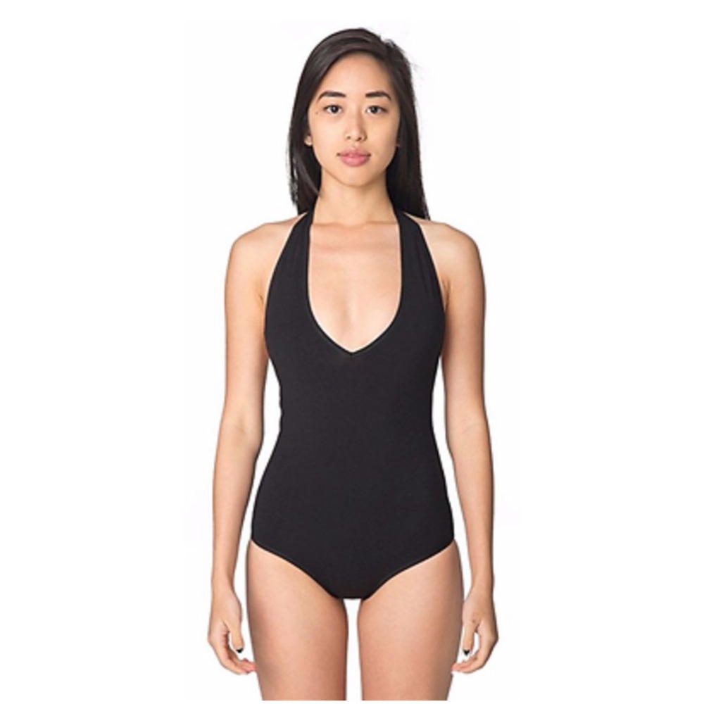 American Apparel Black Halter Bodysuit